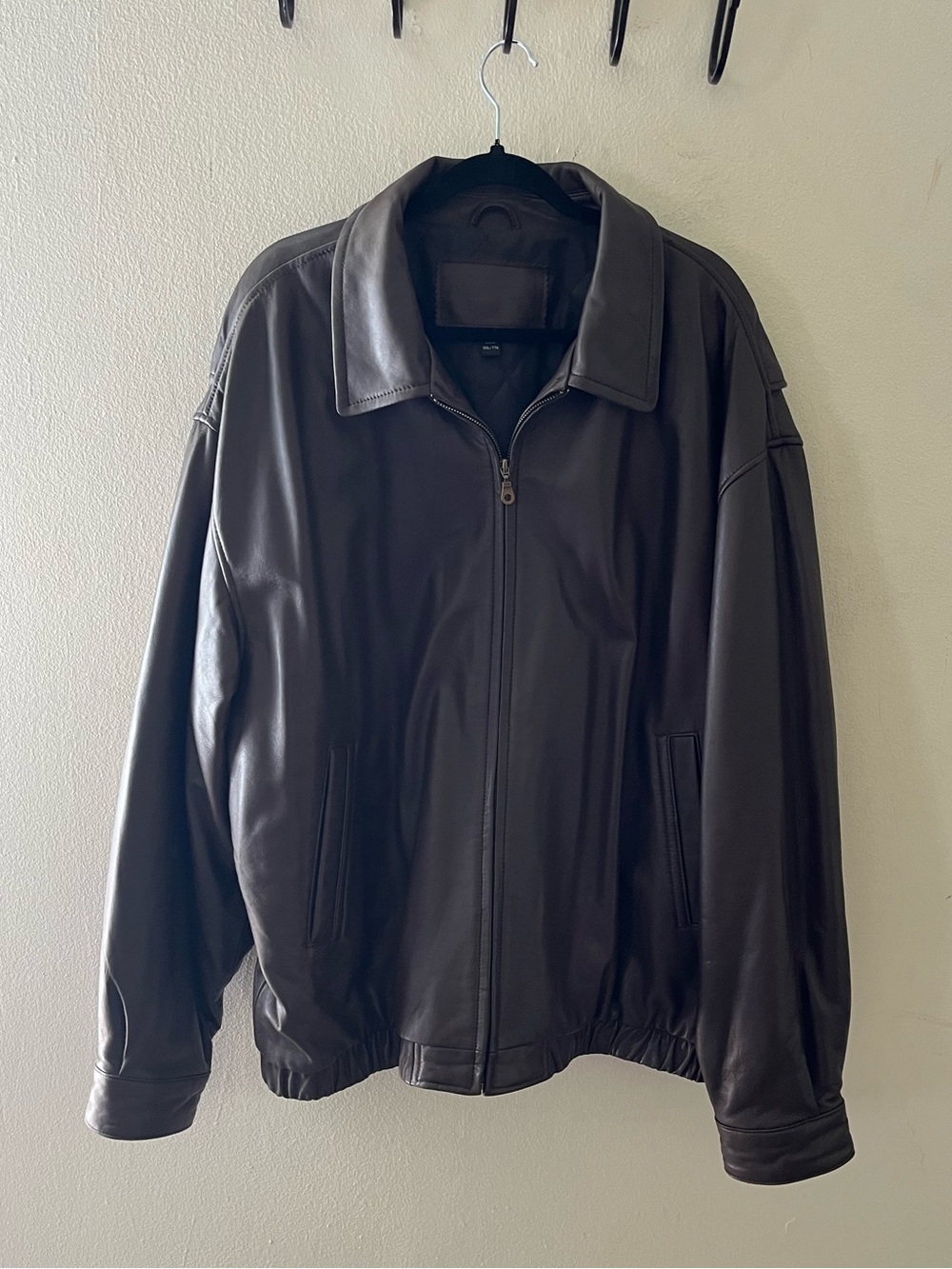 Vintage ENRO Genuine Brown Leather Bomber Jacket XXL